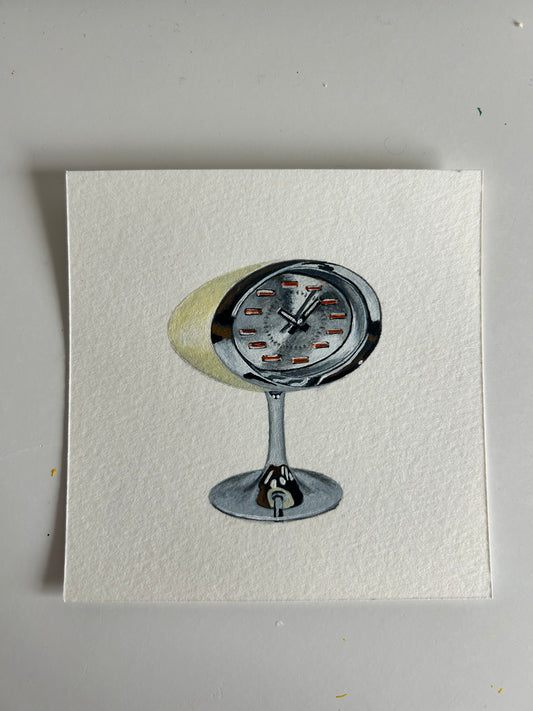 Retro Clock in Vintage Chrome Frame