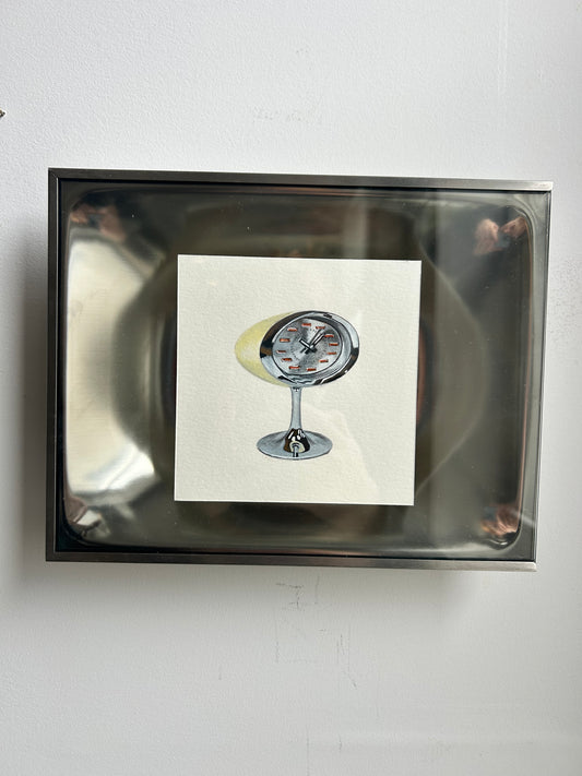 Retro Clock in Vintage Chrome Frame