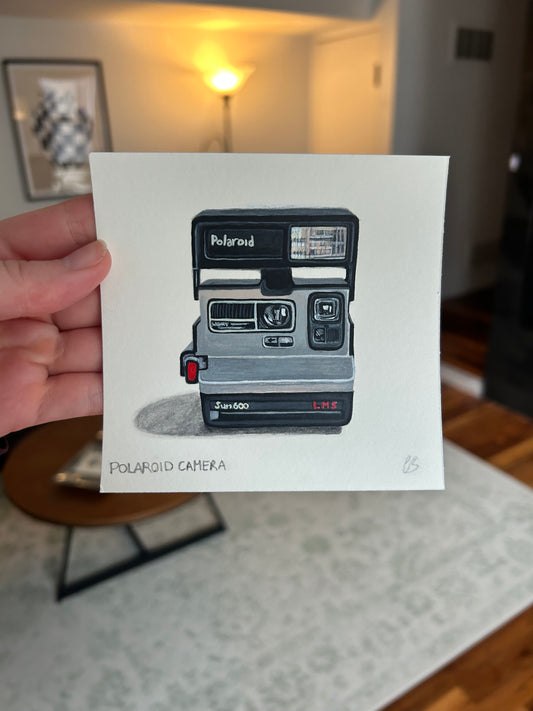 Polaroid Camera in Vintage Chrome Frame