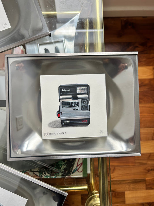 Polaroid Camera in Vintage Chrome Frame