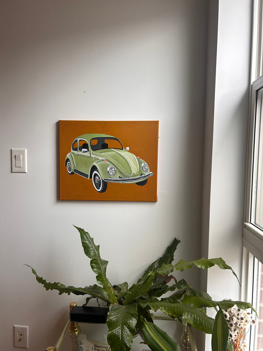 1970s Volkswagen Beetle Original Painting